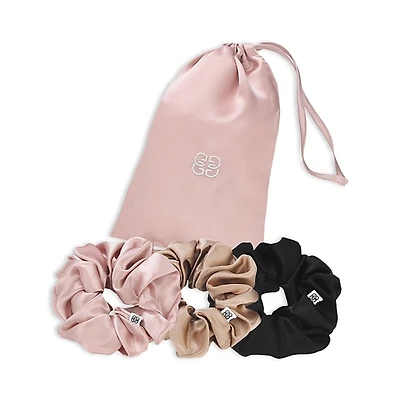 Gingerlily Large Silk Scrunchies, Set of 3