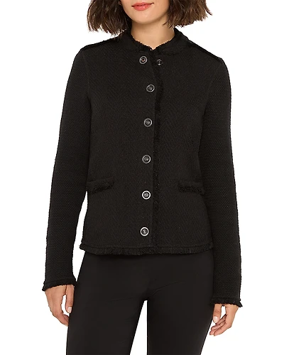 Nic+Zoe Fringe Trim Military Jacket