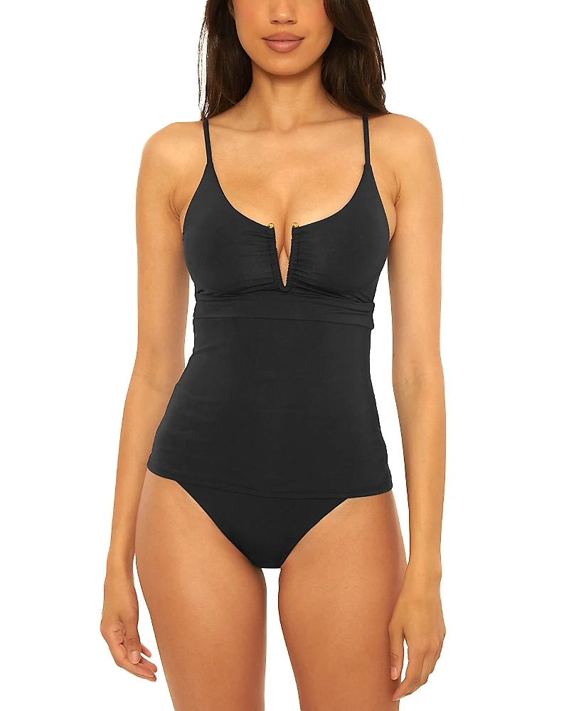 Becca by Rebecca Virtue Color Code Tatum Shirred Tankini Top