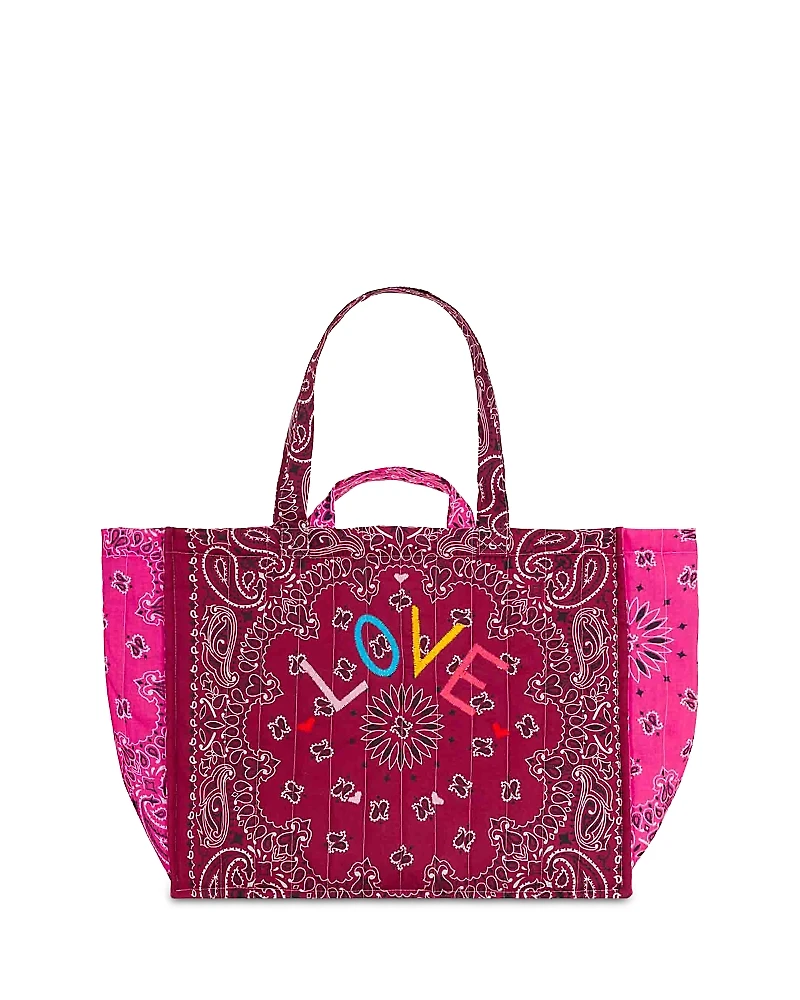 Call it By Your Name Maxi Cabas Quilted Bandana Tote