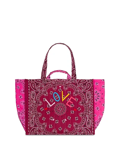 Call it By Your Name Maxi Cabas Quilted Bandana Tote