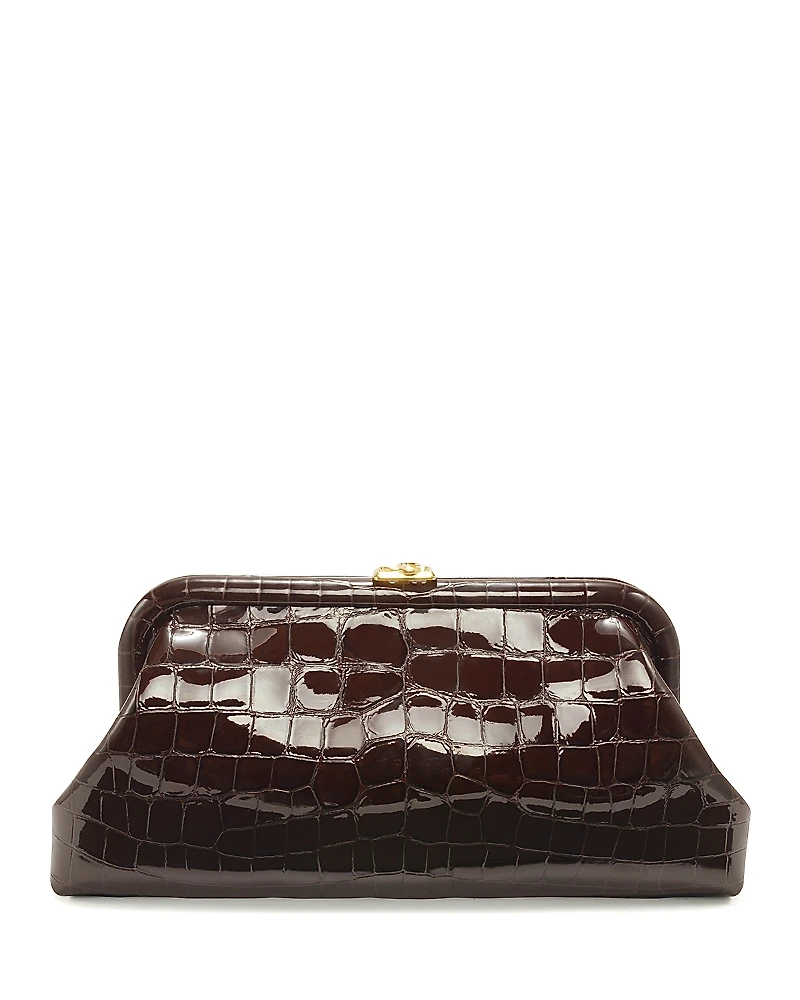 Jimmy Choo Skylar Croc Embossed Patent Leather Clutch