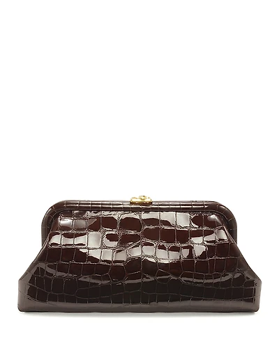 Jimmy Choo Skylar Croc Embossed Patent Leather Clutch