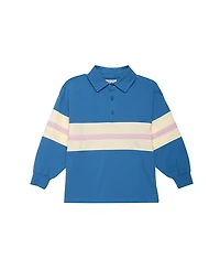 The Sunday Collective Unisex Blue Note Striped Polo - Little Kid, Big Kid