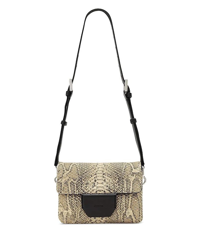 Allsaints Jupiter Snake Embossed Leather Crossbody