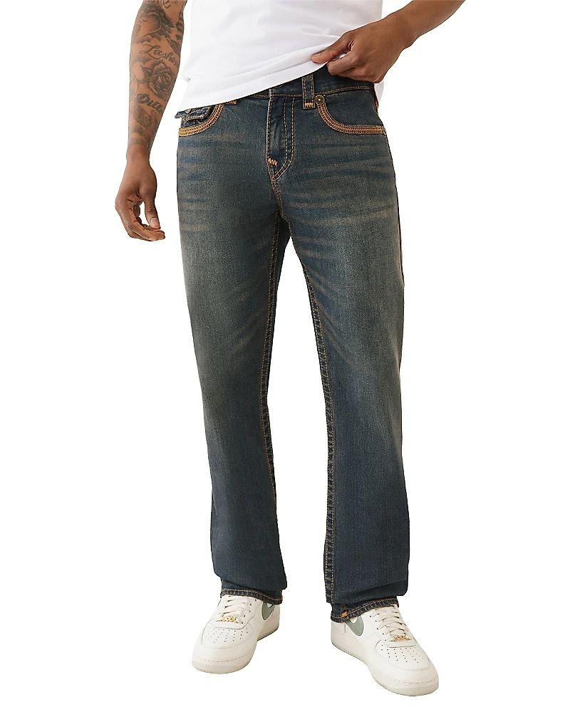 True Religion Ricky Super Flatlock Straight Fit Jeans