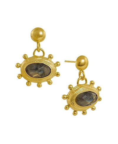 Ottoman Hands Zand Labradorite Drop Earrings