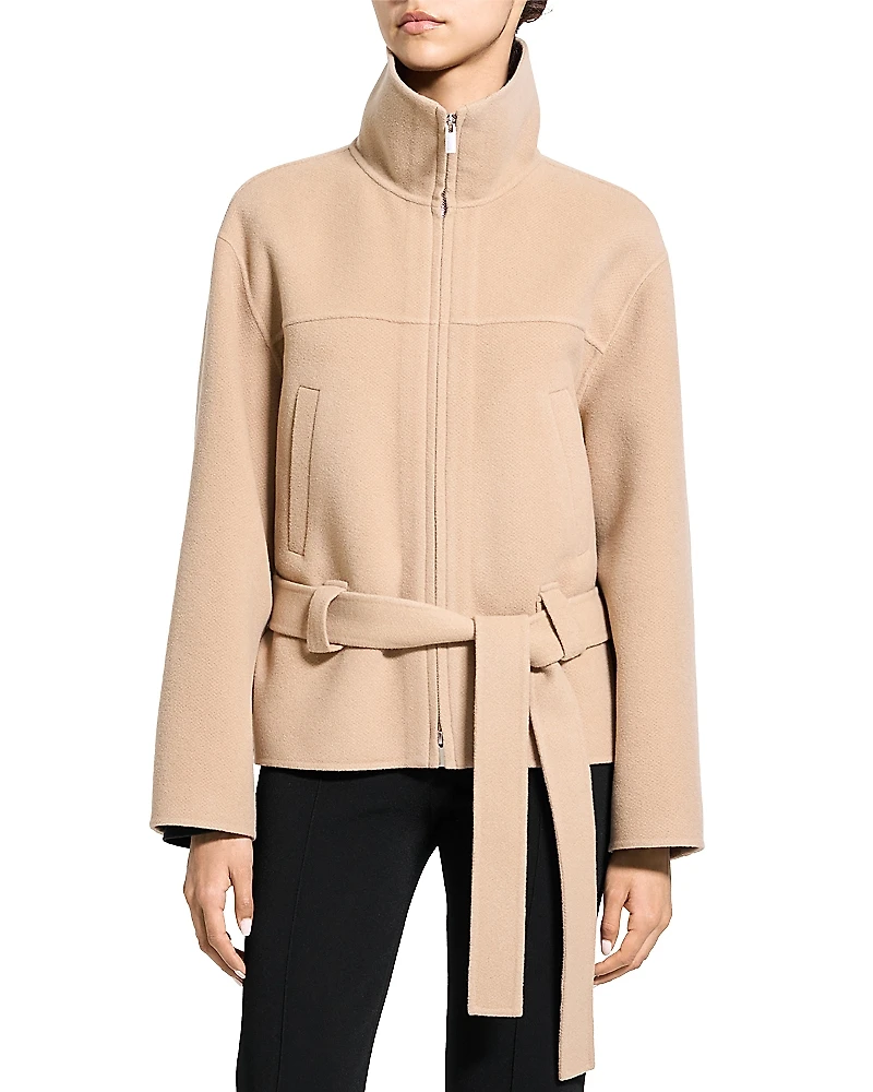 Theory Cropped Wool & Cashmere Anorak Coat