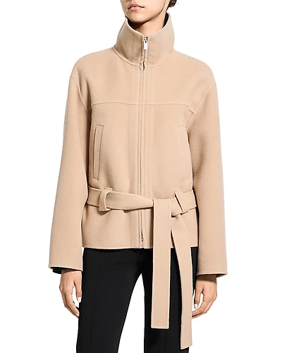 Theory Cropped Wool & Cashmere Anorak Coat