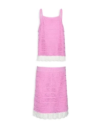 Pq Swim Girls' Kennedy Crochet Knit Top & Skirt Set - Little Kid, Big Kid