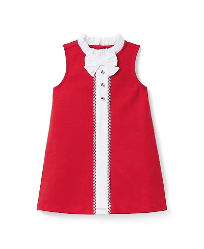 Janie and Jack Girls' Lace Trim Ponte Dress - Baby, Little Kid, Big Kid