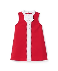 Janie and Jack Girls' Lace Trim Ponte Dress - Baby, Little Kid, Big Kid