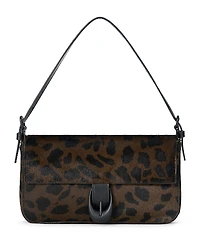 Staud Harlow Leopard Print Calf Hair Shoulder Bag