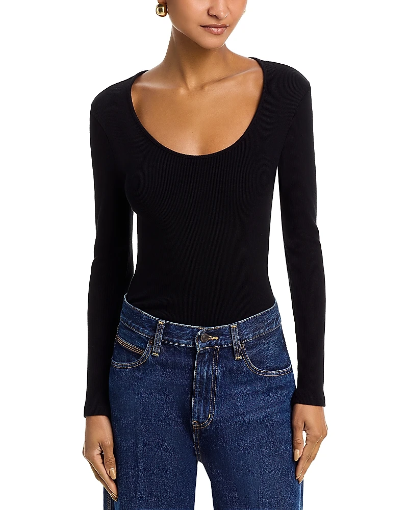 L'Agence Scarlet Long Sleeve Scoop Neck Tee