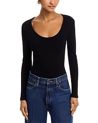 L'Agence Scarlet Long Sleeve Scoop Neck Tee