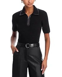 rag & bone Caterina Faux Leather Trim Sweater