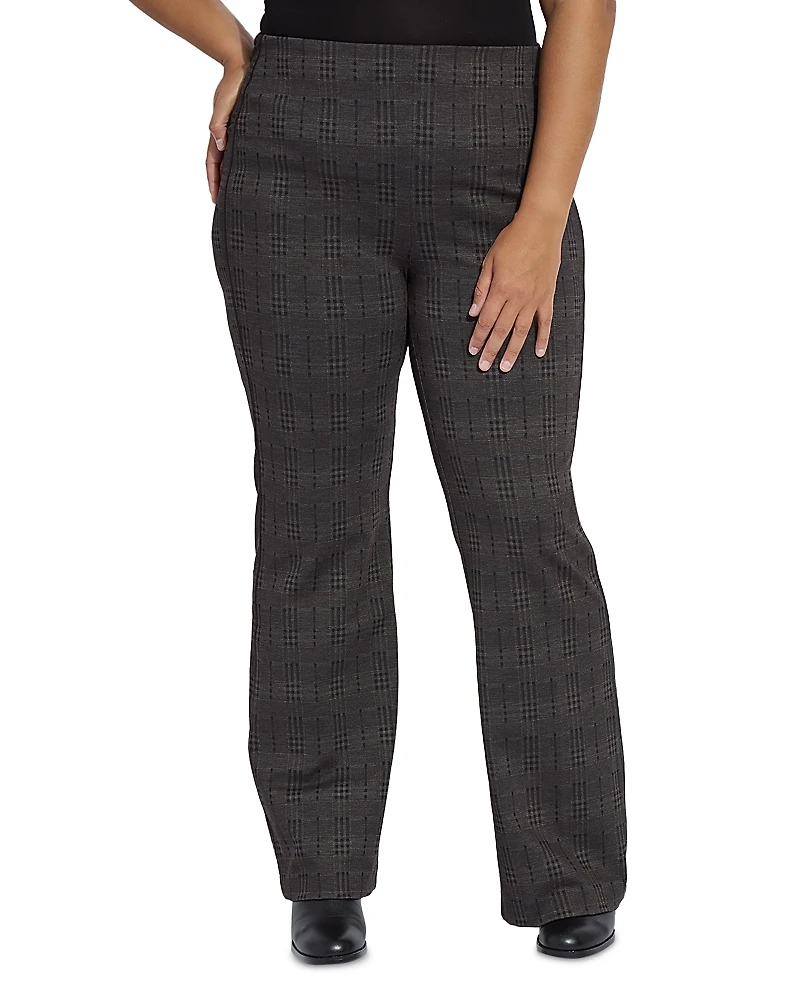 Lysse Plus Patterned High Waist Ponte Pants