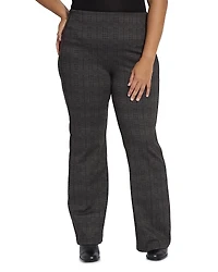 Lysse Plus Patterned High Waist Ponte Pants