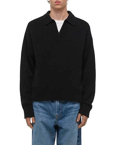 Helmut Lang Brushed Open Collar Polo Sweater
