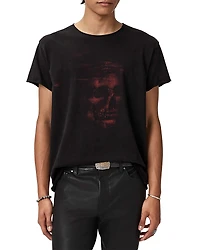 John Varvatos Short Sleeve Raw Edge Graphic Crewneck Tee