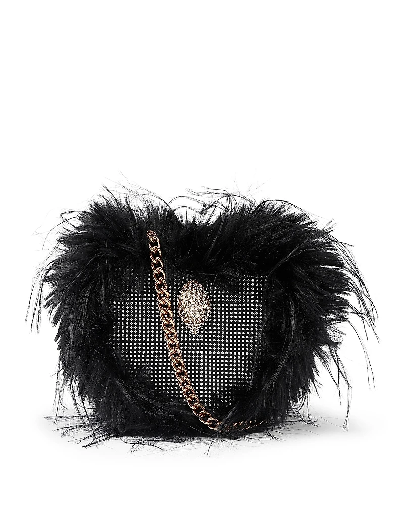 Kurt Geiger London Kensington Heart Mini Faux Fur Crossbody Bag