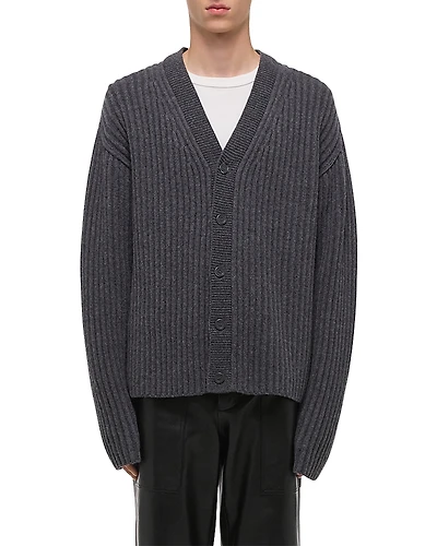 Helmut Lang Relaxed Fit Ribbed Cardigan Sweater