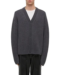 Helmut Lang Relaxed Fit Ribbed Cardigan Sweater