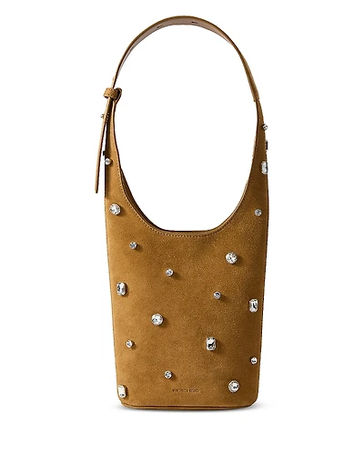 Veronica Beard Crystal Embellished Leather Shoulder Bag