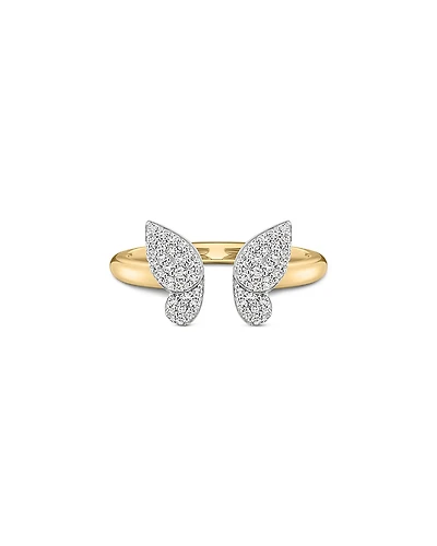 Phillips House 14K Yellow Gold Diamond Open Butterfly Mini Ring, 0.23 tcw