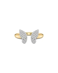 Phillips House 14K Yellow Gold Diamond Open Butterfly Mini Ring, 0.23 tcw
