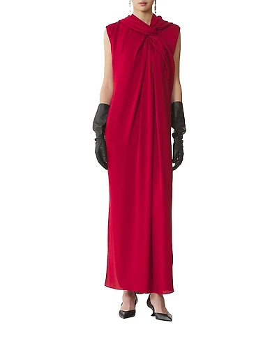 Lanvin Long Knotted Satin Dress