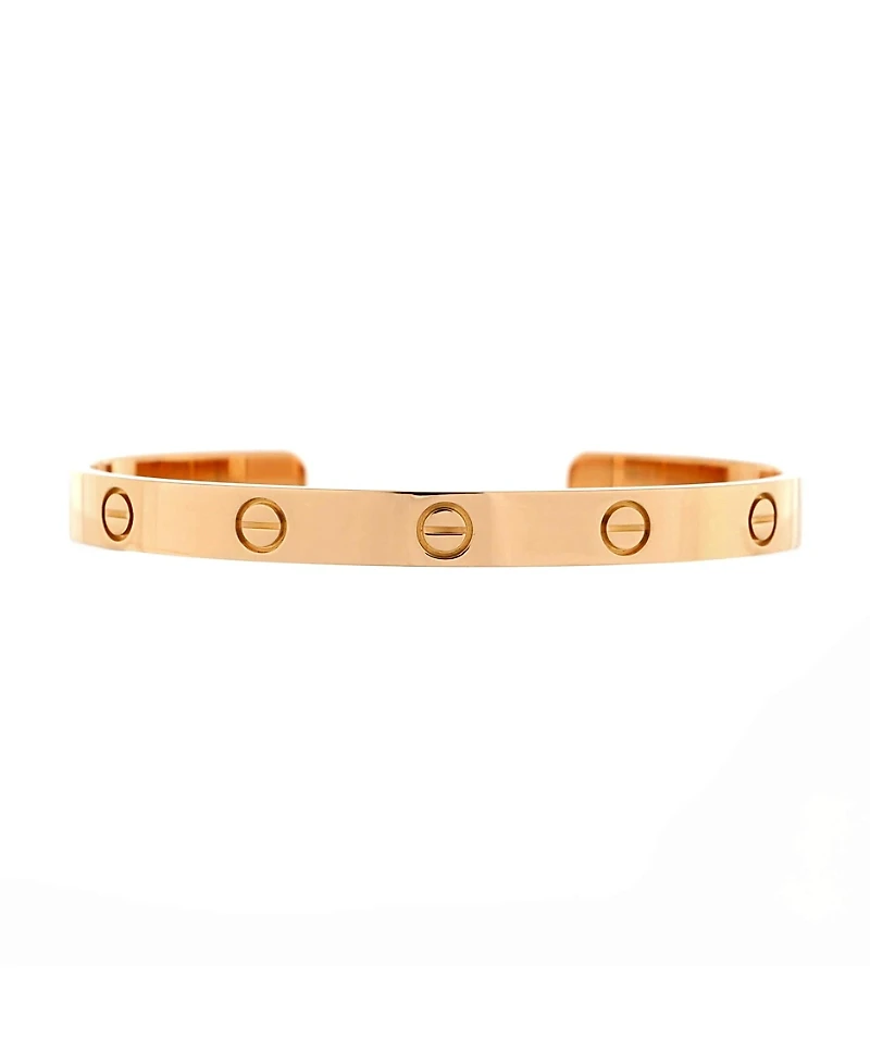 Pre-Owned Cartier Love Cuff Bracelet 18K Rose Gold