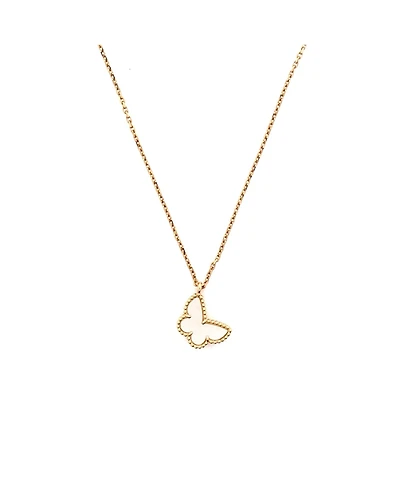 Pre-Owned Van Cleef & Arpels Sweet Alhambra Butterfly Pendant Necklace 18K Gold and Mother of Pearl, 15 - 15.75"