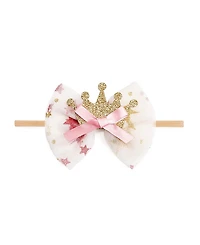 Sweet Wink Girls' Princess Crown Tulle Bow Baby Headband - Baby