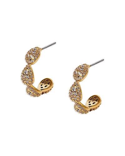 Nadri Crushed Pave C Hoop Earrings