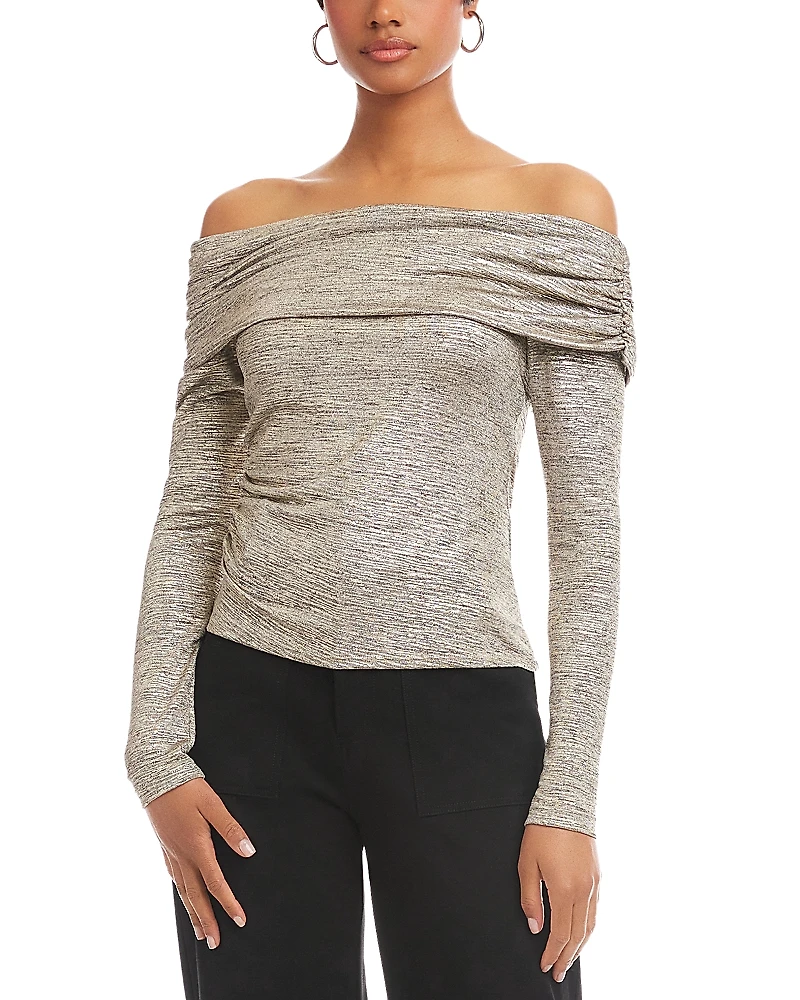 Fifteen Twenty Agnes Asymmetric Off Shoulder Top