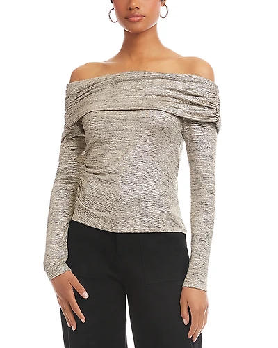 Fifteen Twenty Agnes Asymmetric Off Shoulder Top