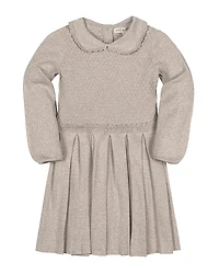 Hope & Henry Girls' Organic Peter Pan Collar Scallop Trim Sweater Dress - Little Kid, Big Kid