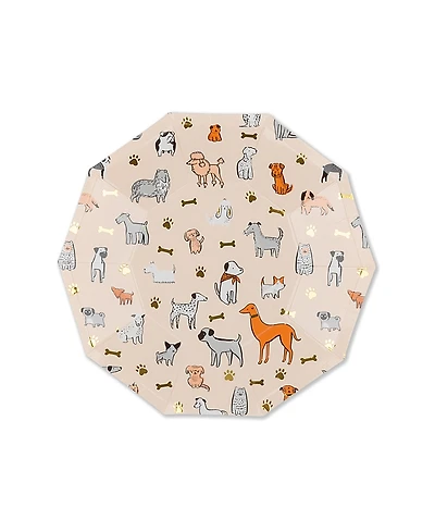 Jollity & Co. Bow Wow Puppy Dog Birthday Small Plates, Set of 8