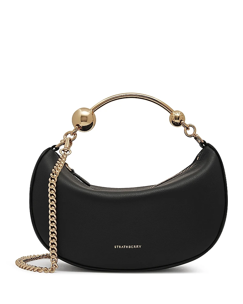 Strathberry Crescent Moon Small Leather Crossbody