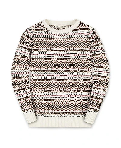 Hope & Henry Boys' Organic Long Sleeve Intarsia Crew Neck Pullover Sweater - Little Kid