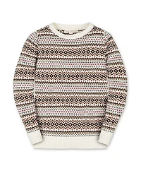 Hope & Henry Boys' Organic Long Sleeve Intarsia Crew Neck Pullover Sweater - Little Kid