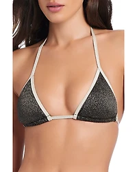 Red Carter Metallic Classic Triangle Bikini Top