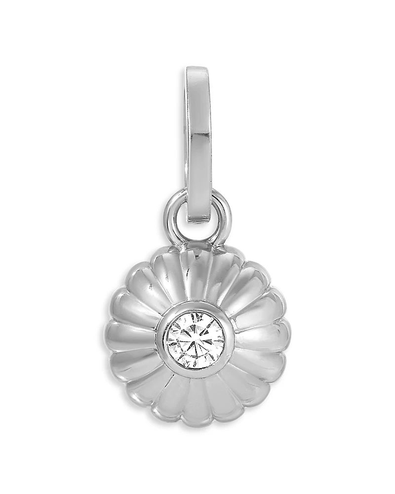 Adina Reyter Sterling Silver Lab Grown Diamond Flower Groovy Hinged Charm Pendant