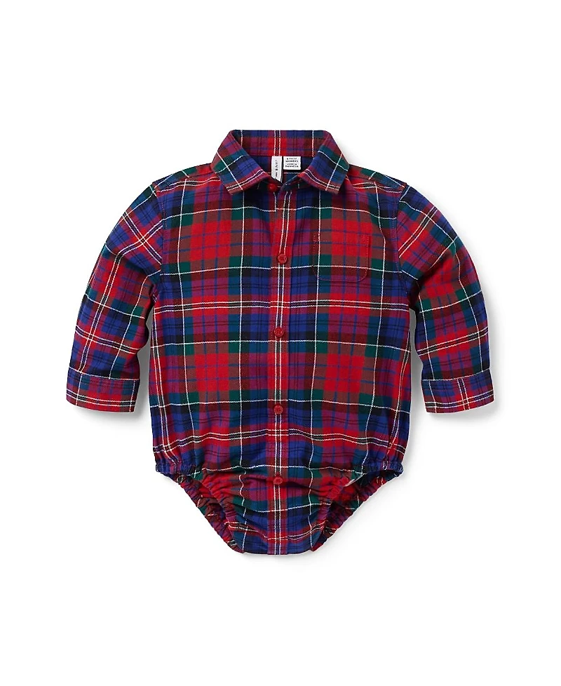 Janie and Jack Boys' Tartan Flannel Bodysuit - Baby