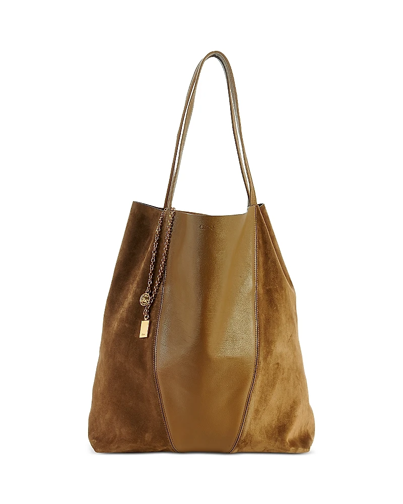 Chloe Spin Large Leather & Suede Tote