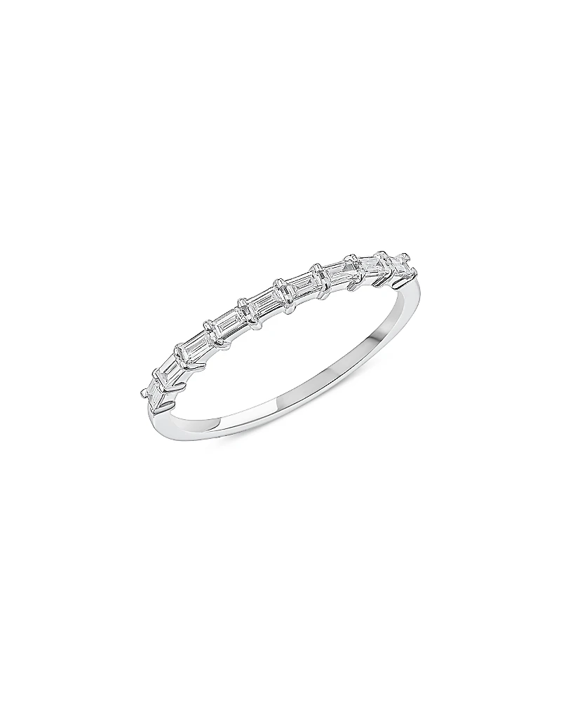 Lana Jewelry 14K White Gold Diamond Baguette Stack Ring