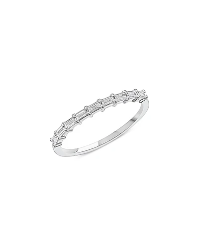 Lana Jewelry 14K White Gold Diamond Baguette Stack Ring