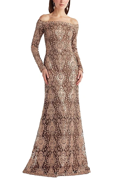 Tadashi Shoji Elisara Sequin Embroidered Gown