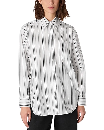Whistles Irregular Stripe Relaxed Shirt